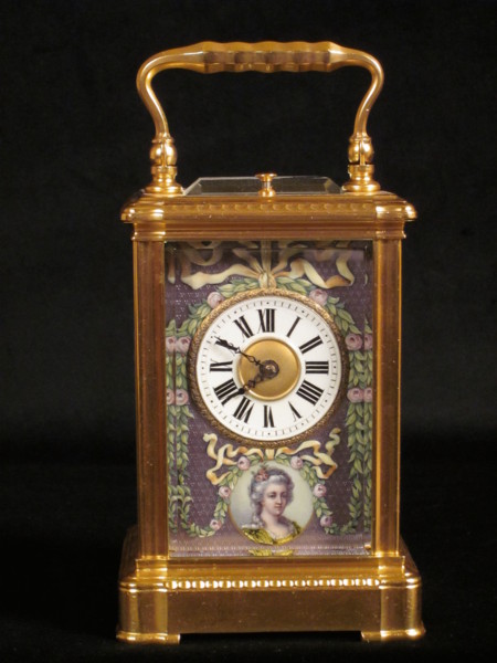 Fine enamel panelled French carriage clock, circa 1890