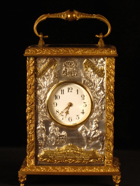 Boer war presentation carriage clock