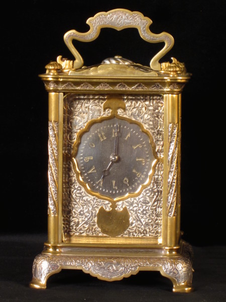 Finely decorated Turkish market Basilisk carriage clock  