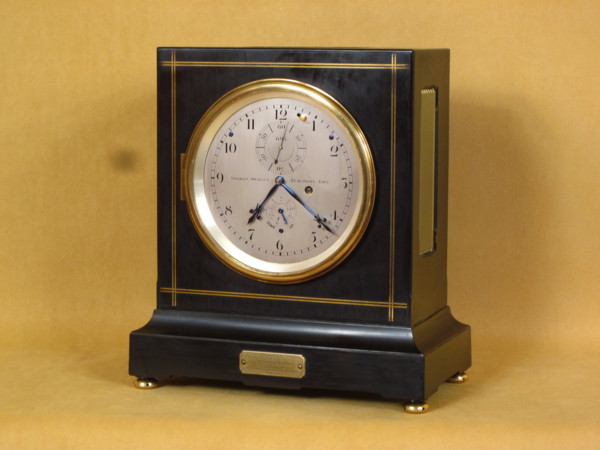 ebony veneered 8 day mantel chronometer by Thomas Mercer