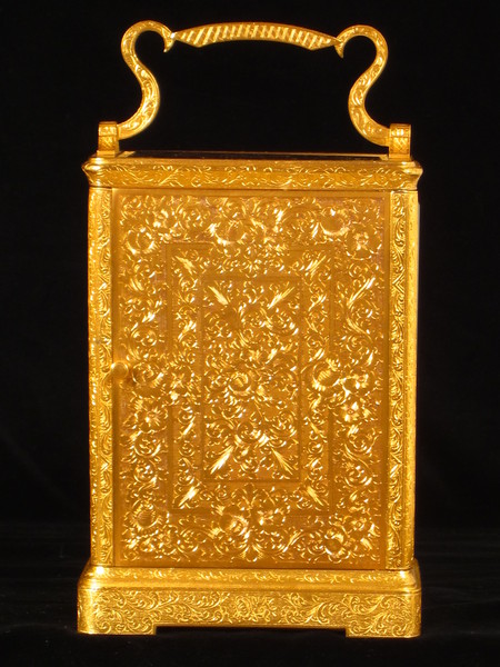 Early engraved carriage clock by Auguste