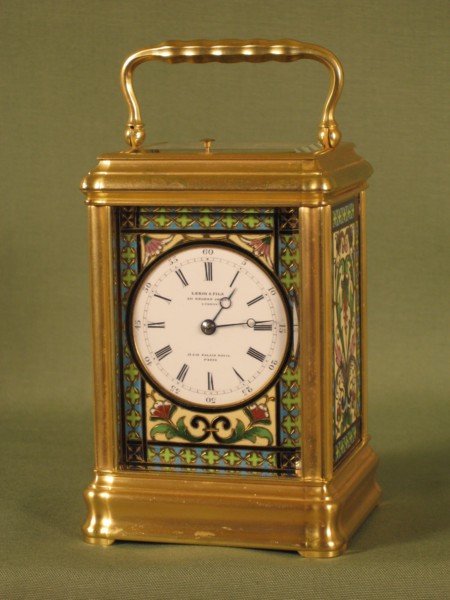  Champleve enamel carriage clock