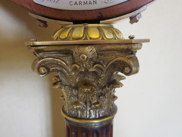 Rare 19th Century Barometer with clock by Carman