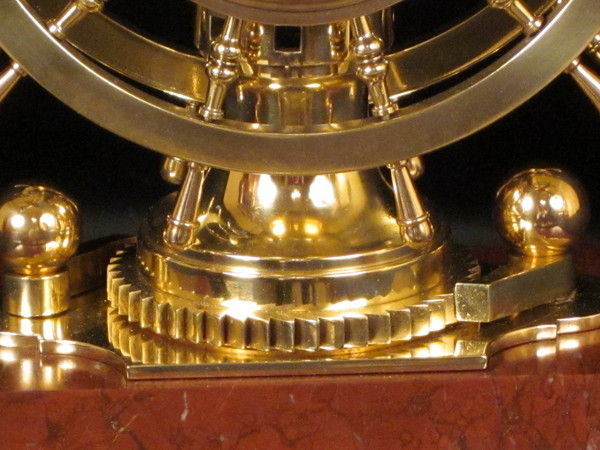 Double ship's wheel Bollard novelty/mystery clock