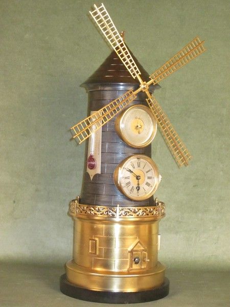 19th Century Windmill Novelty Clock