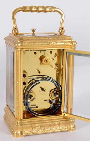 Engraved and Gilded Gorge Cased Carriage Clock 
