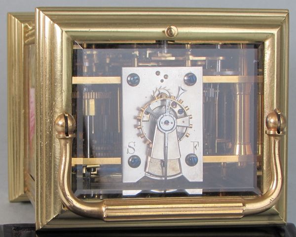 Gilded Carriage Clock on Ebony Base