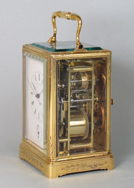 Early carriage clock with unusual escapement.