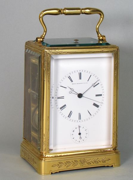 Early carriage clock with unusual escapement.