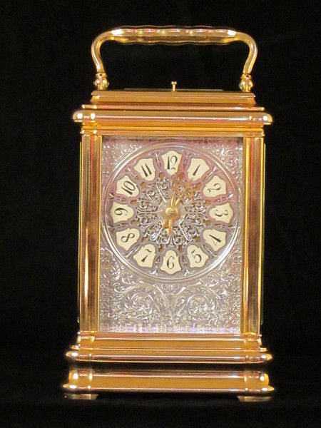 A super giant grande carriage clock with an exceptional dial