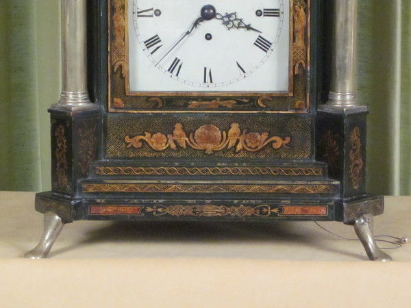 Chiming and musical green lacquer bracket clock for the oriental market