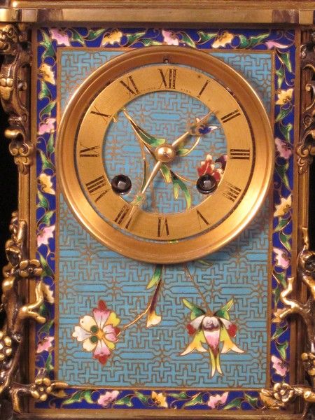 French champleve mantel clock made for the Chinese market.