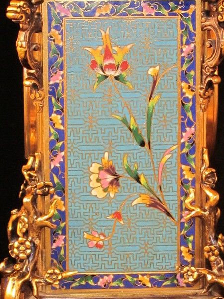 French champleve mantel clock made for the Chinese market.
