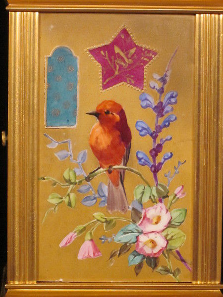 export market petite sonnerie carriage clock with birds on porcelain panels