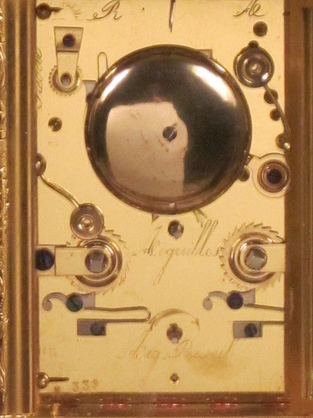 D357 A finely engraved and early bell striking and repeating gorge carriage clock