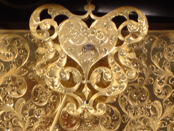 Ebony veneered spring clock by Nathaniel Seddon with pull quarter repeat