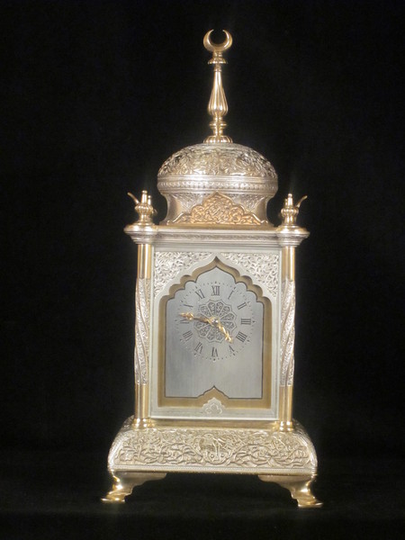 Carriage/travelling clock made for Ottoman market.Highly detailed case.