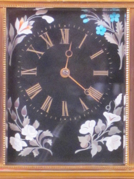 very rare carriage clock with pietra dura panels.