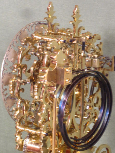 a rare 2 skeleton clock which chimes the first 3 quarters on two gongs