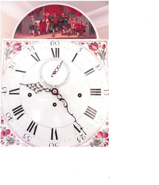 A fine English seven tune musical longcase clock with automata