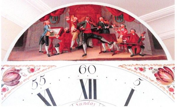 A fine English seven tune musical longcase clock with automata