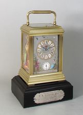 Gilded Carriage Clock on Ebony Base