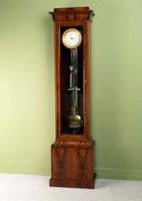 French Empire period mahogany longcse regulator with gridiron by Lepaute