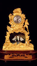 A French automaton 'rocking ship' mantel clock