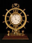 Double ship's wheel Bollard novelty/mystery clock (France)