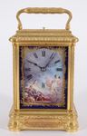 Giant Cased Carriage Clock with Porcelain Panels (France)