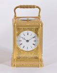 Engraved and Gilded Gorge Cased Carriage Clock  (Paris)