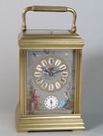 Gilded Carriage Clock on Ebony Base (France)