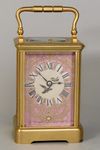 Corniche Cased Carriage Clock with Three Porcelain Panels  (France)