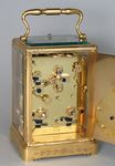 Early carriage clock with unusual escapement. (France)