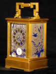 possibly unique clock with silvered panels and blue decoration (France)