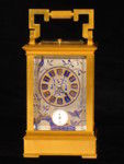 possibly unique clock with silvered panels and blue decoration (France)