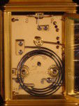 Cannelee cased carriage clock with three fine panels (France)