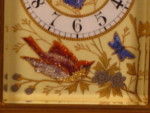 Panelled cc, with birds and butterflies enhanced by tiny glass beads.  (France)