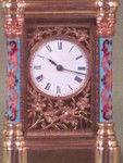 miniature champleve enamel carriage clock (France)