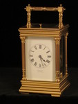 impressive corinthian column striking and repeating carriage clock (France)