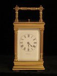 impressive corinthian column striking and repeating carriage clock (France)