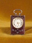 Swiss sub-miniature silver and enamel carriage clock by Zenith (Switzerland)