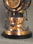 complex maritime industrial clock by Guilmet with moving ships wheels. (France)