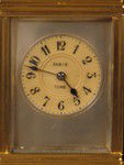clock with dials on four sides indicating time in London,Paris, New York (France)