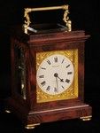 8' rosewood veneered bell striking carriage clock by Dent, circa 1847 (England)