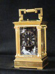 relatively large anglaise riche carriage clock with fine Limoges enamel dial (France)