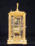 D357 A finely engraved and early bell striking and repeating gorge carriage clock (France)