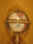 Redier rotating enamelled globe clock indicating time world-wide. circa 1880 (France)