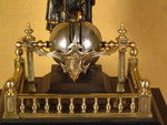 rare automaton clock with wizard striking the quarters on four bells (France)