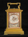carriage clock made for Japanese market with fine metal panels  (France)